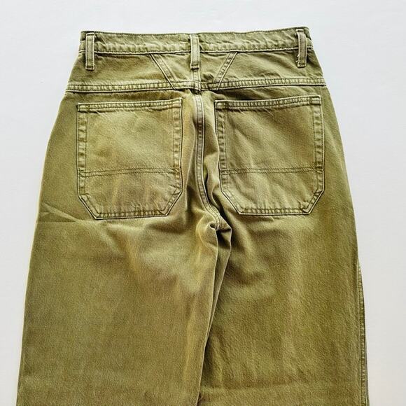 FRAME Denim 90s Utility Loose Jeans Washed Summer Sage Green Size 24 - Picture 6 of 11
